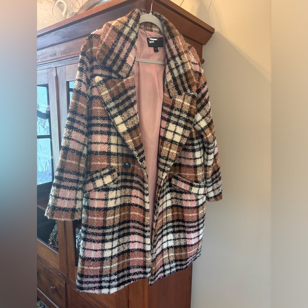 Anthropologie Bernardo Plaid Double Breasted Coat